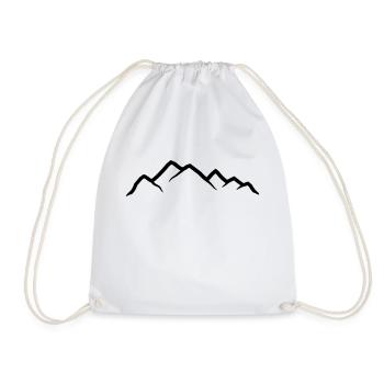 Mountains Silhouette Climbing - Drawstring Bag - white - Front