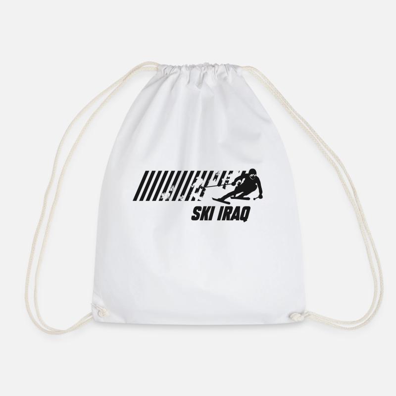 Ski Iraq - Drawstring Bag - white