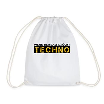 Wen der Bass drückt Techno - Turnbeutel - Weiß - Vorne