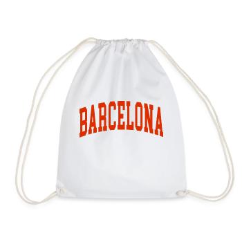 Barcelona - Drawstring Bag - white - Front
