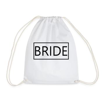 Bride Matching Couple Engagement Wedding Honeymoon - Drawstring Bag - white - Front