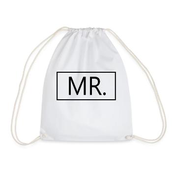 Mr. Matching Couple Engagement Wedding Honeymoon - Drawstring Bag - white - Front