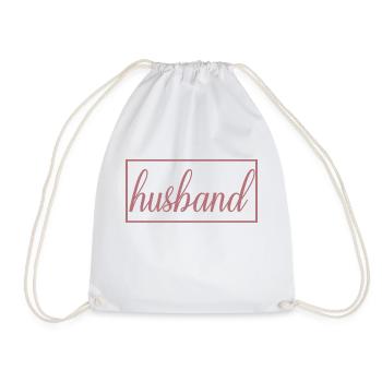 Husband Matching Engagement Wedding Honeymoon - Drawstring Bag - white - Front