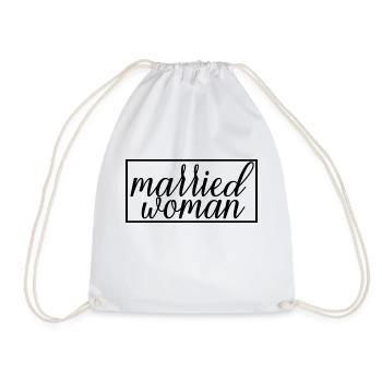 Married Woman For Bridal Shower Wedding Honeymoon - Drawstring Bag - white - Front