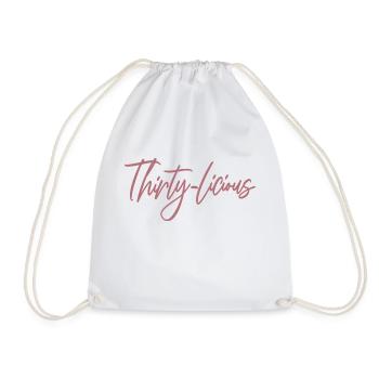 Thirty-Licious Funny 30th Birthday Party Men Women - Drawstring Bag - white - Front