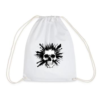 Totenkopf - Turnbeutel - Weiß - Vorne