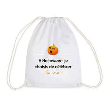 A Halloween, je célèbre la vie ! | Idée cadeau - Sac de sport léger - blanc - Devant