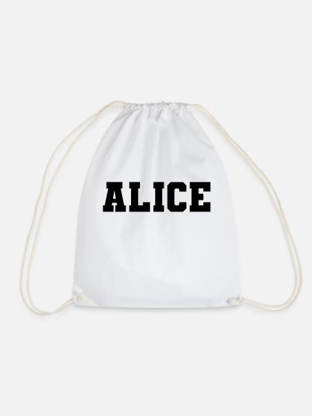 Name - Alice - Turnbeutel - Weiß