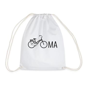 Oma Fahrrad Fahrräder - Turnbeutel - Weiß - Vorne