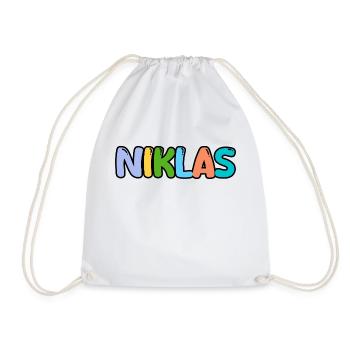 Name - Niklas - Turnbeutel - Weiß - Vorne