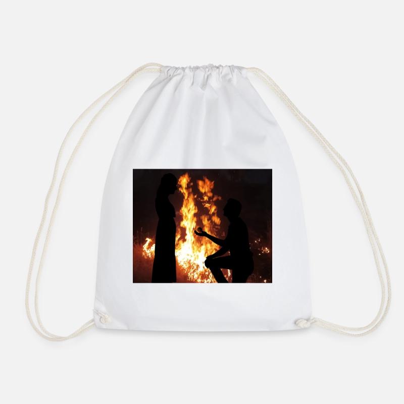 Express Love near Fire - Drawstring Bag - white