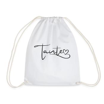 Aunt Font with Heart - Drawstring Bag - white - Front