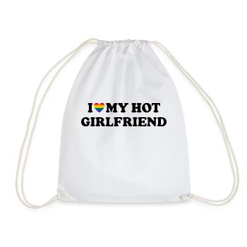 I Love My Hot Girlfriend Ich Liebe Meine Freundin - Drawstring Bag - white - Front