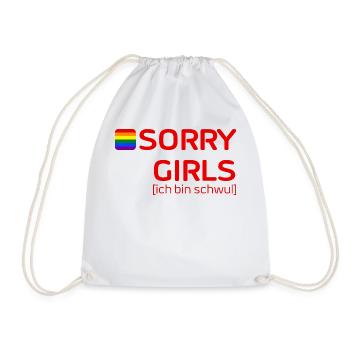 SORRY GIRLS [ich bin schwul - Turnbeutel - Weiß - Vorne