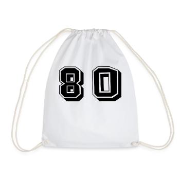80 YEARS. 80th ANNIVERSARY. ANNIVERSARY 80 YEARS. 80 - Drawstring Bag - white - Front