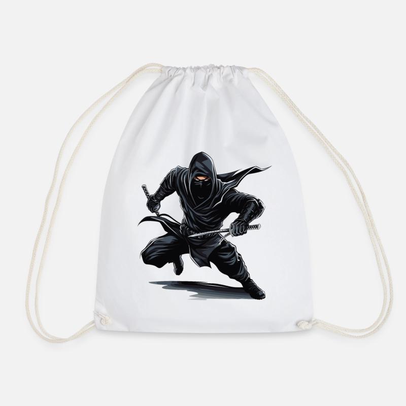 Ninja-Krieger - Turnbeutel - Weiß