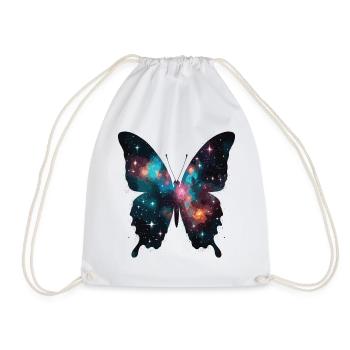 Silhouette de papillon avec une inclusion galaxie - Sac de sport léger - blanc - Devant