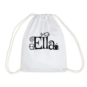 Ella Name Vorname Kätzchenname - Turnbeutel - Weiß - Vorne