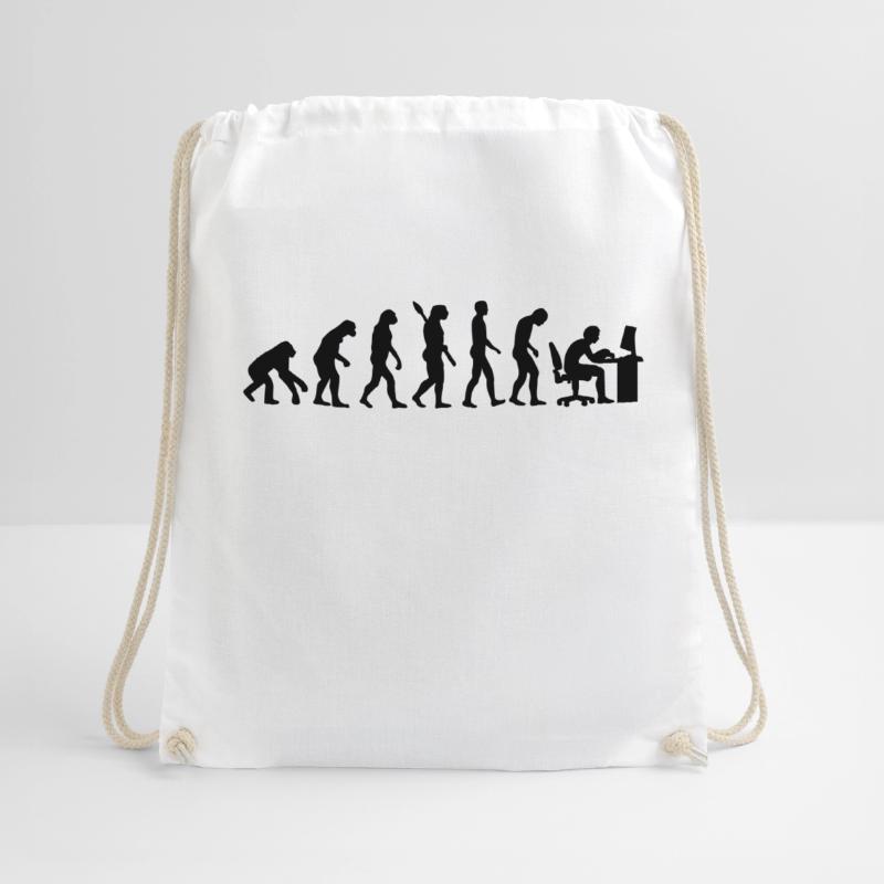 Evolution computer Drawstring Bag