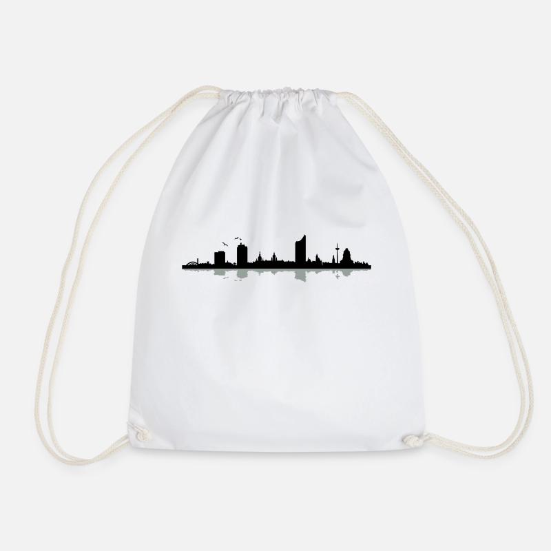 Leipzig Skyline - Drawstring Bag - white