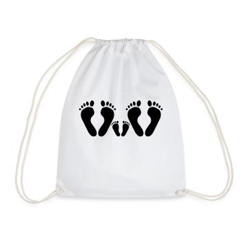 pieds de la famille - pieds de bébé pieds de bébé - Sac de sport léger - blanc - Devant