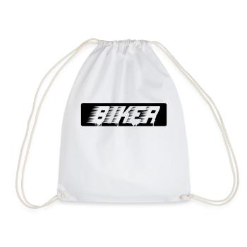biker_1 - Drawstring Bag - white - Front