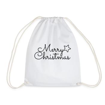 Merry Christmas cursive Merry Christmas - Drawstring Bag - white - Front