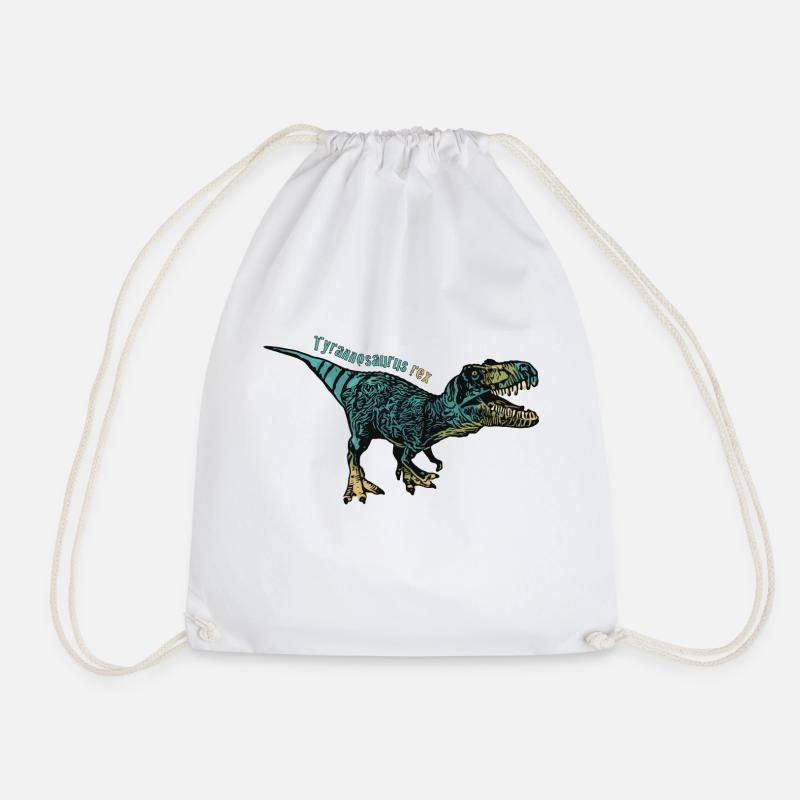 T-Rex - Drawstring Bag - white