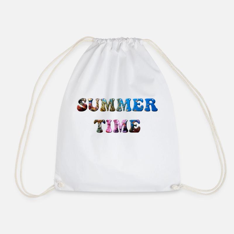 SUMMER TIME - Drawstring Bag - white