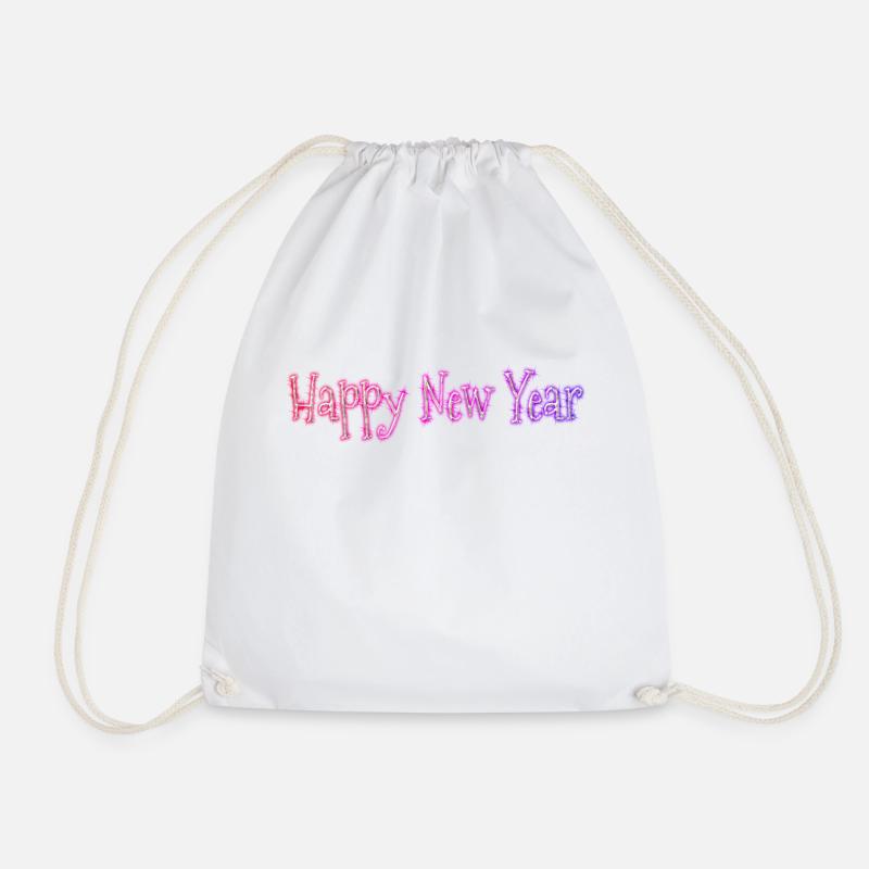 Happy New Year - Drawstring Bag - white
