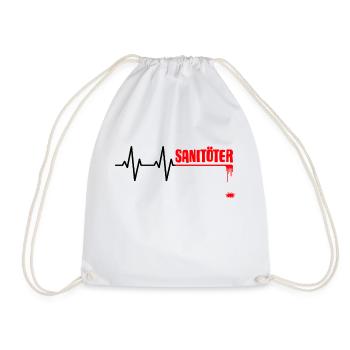 Sanitöter Herzlinie Rettungssanitäter Geschenk - Turnbeutel - Weiß - Vorne