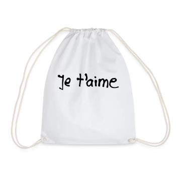 Je t'aime - Ich liebe Dich - Turnbeutel - Weiß - Vorne