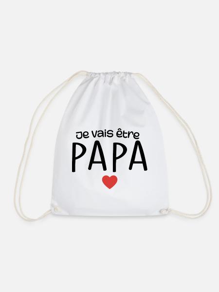 Ich werde Vater sein - Papa wird Vater - Papa Geschenk - Turnbeutel - Weiß