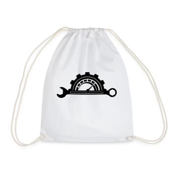Auto mechanic logo - Drawstring Bag - white - Front
