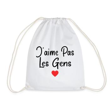 Humoristique adolescent Humour J'aime Pas Les Gens - Sac de sport léger - blanc - Devant