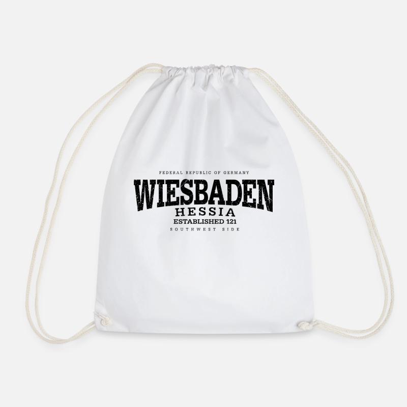 Wiesbaden (black old) - Turnbeutel - Weiß