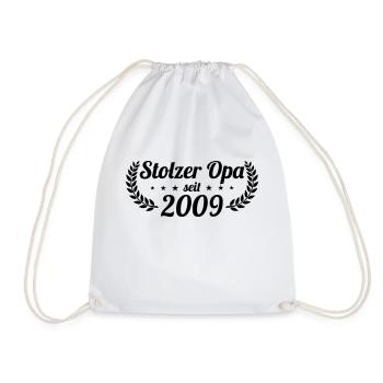 stolzer Opa seit 2009 - Turnbeutel - Weiß - Vorne