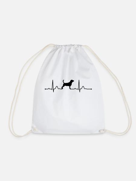 BEAGLE heartbeat Herzschlag - Turnbeutel - Weiß