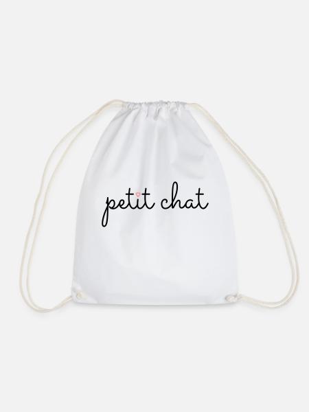 "Petit chat" – Die kleine Katze - Turnbeutel - Weiß