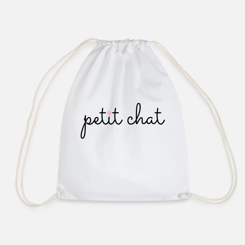 "Petit chat" – Die kleine Katze - Turnbeutel - Weiß