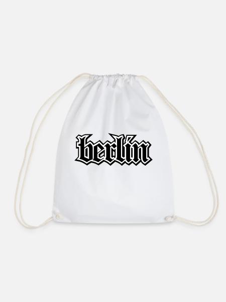 Berlin Schriftzug Oldschool für Berliner Geschenk - Turnbeutel - Weiß