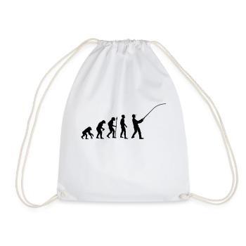 fishing__evolution____f1 - Drawstring Bag - white - Front