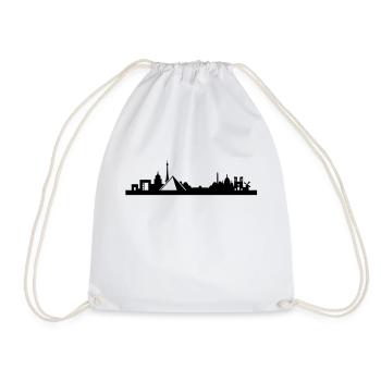 Paris Skyline Louvre - Drawstring Bag - white - Front