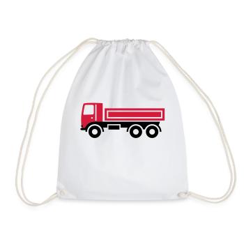 LKW, Kipper - Turnbeutel - Weiß - Vorne
