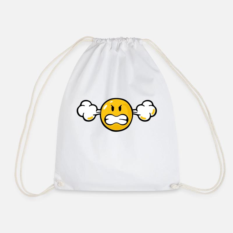 Smiley Anger Fuming - Turnbeutel - Weiß