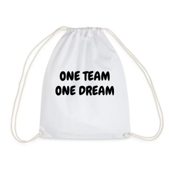 One Team One Dream - Sport - Fun - Boss - Funny - Turnbeutel - Weiß - Vorne
