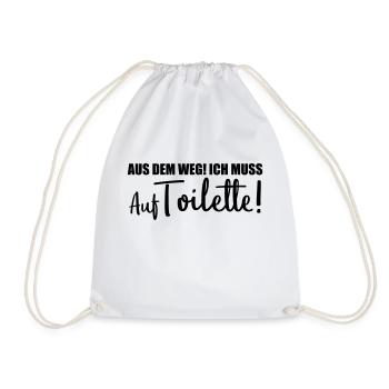 aus dem weg auf toilette design - Turnbeutel - Weiß - Vorne