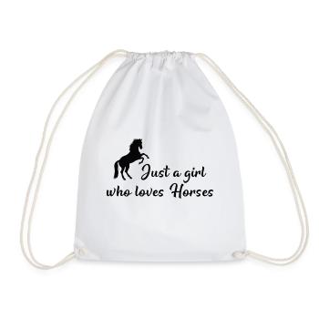 Seule une fille qui aime les chevaux cadeau poney - Sac de sport léger - blanc - Devant