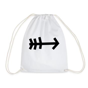 arrow - Drawstring Bag - white - Front