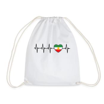 Kurdische Heartbeat I Love Kurdistan Heartbeat Fla - Turnbeutel - Weiß - Vorne